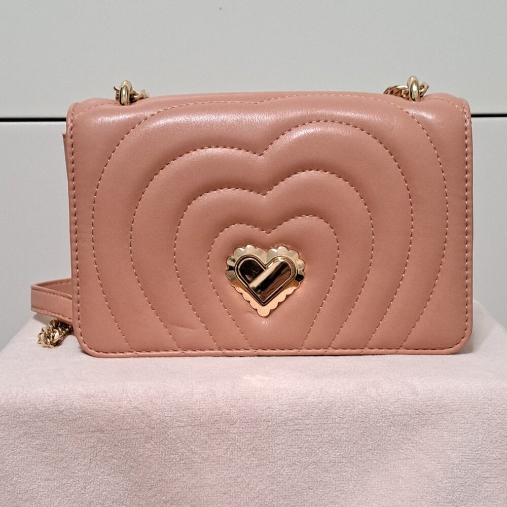 MMS Full front flap purse crossbody Heart clasp
